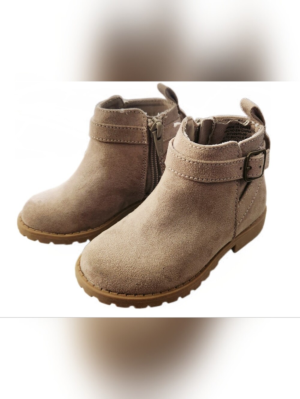 Toddler Girls Faux-Suede Buckled Side-Zip Booties